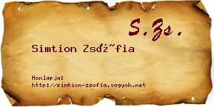 Simtion Zsófia névjegykártya