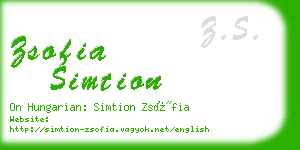 zsofia simtion business card